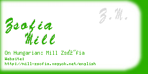 zsofia mill business card